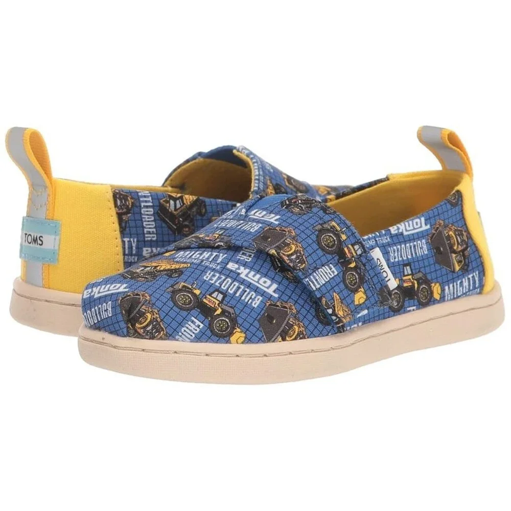 Toms Tonka Trucks Flats Toddler US 5 Blue Graphic Print Casual Shoes JOBB1931